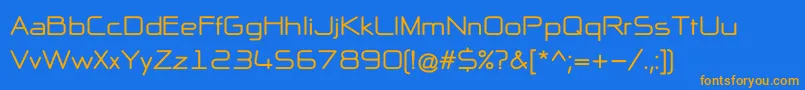 Weitere Informationen zur NpNaipolAllInOneB-Schriftart NpNaipolAllInOneB-Schriftart – Orangefarbene Schriften auf blauem Hintergrund