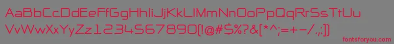 フォントNpNaipolAllInOneB – 赤い文字の灰色の背景