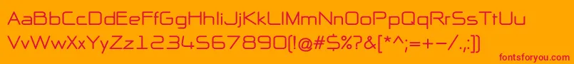 NpNaipolAllInOneB-Schriftart – Rote Schriften auf orangefarbenem Hintergrund