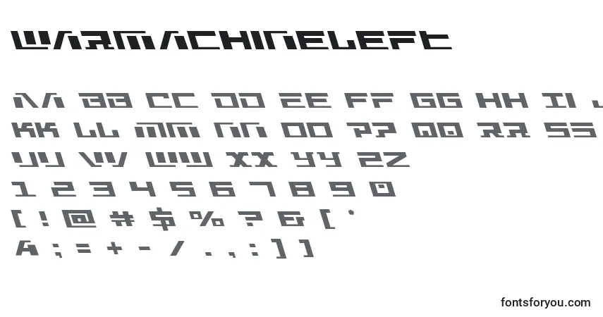 A fonte Warmachineleft – alfabeto, números, caracteres especiais