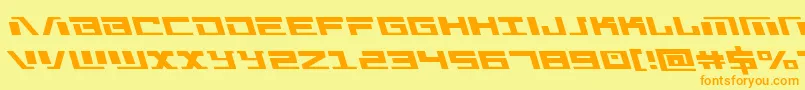 Warmachineleft Font – Orange Fonts on Yellow Background