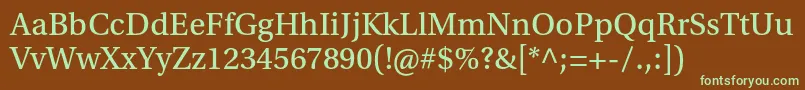 UtopiastdCapt Font – Green Fonts on Brown Background