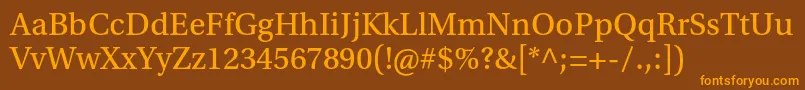 UtopiastdCapt Font – Orange Fonts on Brown Background