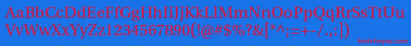 UtopiastdCapt Font – Red Fonts on Blue Background