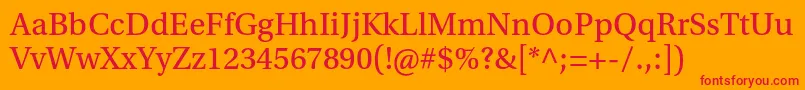 UtopiastdCapt Font – Red Fonts on Orange Background