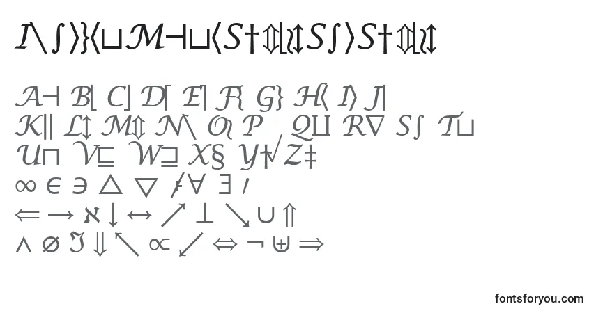 Czcionka InsightMathSymbolSsiSymbol – alfabet, cyfry, specjalne znaki