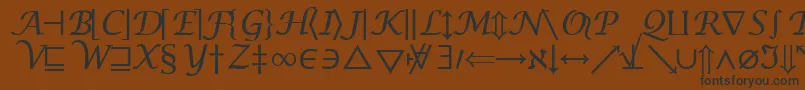 フォントInsightMathSymbolSsiSymbol – 黒い文字が茶色の背景にあります