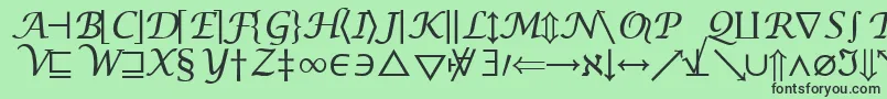 Шрифт InsightMathSymbolSsiSymbol – чёрные шрифты на зелёном фоне