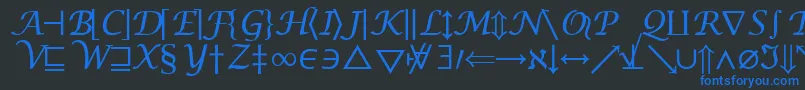 フォントInsightMathSymbolSsiSymbol – 黒い背景に青い文字