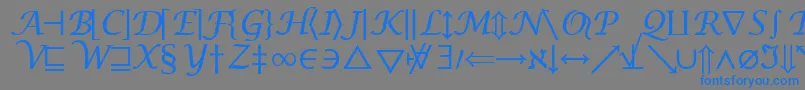 InsightMathSymbolSsiSymbol-Schriftart – Blaue Schriften auf grauem Hintergrund