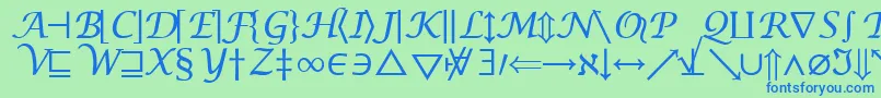 フォントInsightMathSymbolSsiSymbol – 青い文字は緑の背景です。