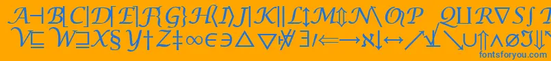 フォントInsightMathSymbolSsiSymbol – オレンジの背景に青い文字