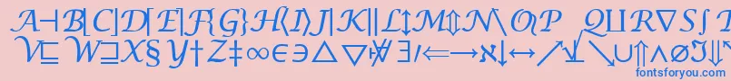 フォントInsightMathSymbolSsiSymbol – ピンクの背景に青い文字