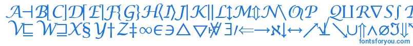 フォントInsightMathSymbolSsiSymbol – 白い背景に青い文字