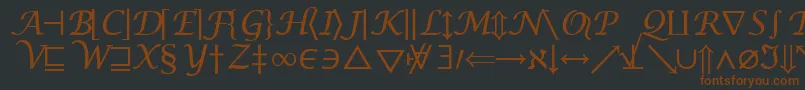 フォントInsightMathSymbolSsiSymbol – 黒い背景に茶色のフォント