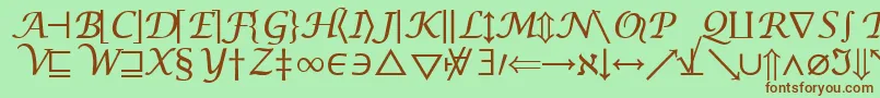 フォントInsightMathSymbolSsiSymbol – 緑の背景に茶色のフォント