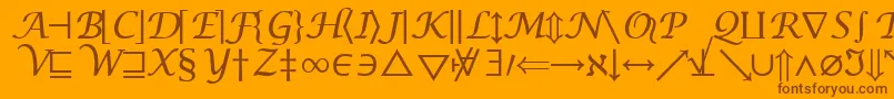 フォントInsightMathSymbolSsiSymbol – オレンジの背景に茶色のフォント