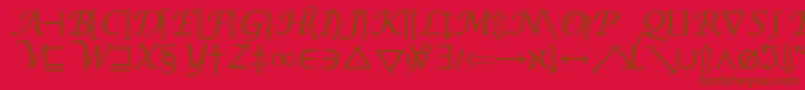 フォントInsightMathSymbolSsiSymbol – 赤い背景に茶色の文字