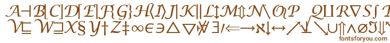 フォントInsightMathSymbolSsiSymbol – 白い背景に茶色のフォント