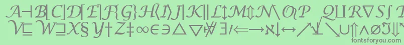 フォントInsightMathSymbolSsiSymbol – 緑の背景に灰色の文字