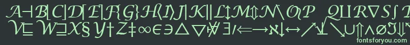 フォントInsightMathSymbolSsiSymbol – 黒い背景に緑の文字