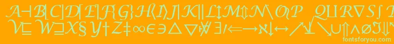 フォントInsightMathSymbolSsiSymbol – オレンジの背景に緑のフォント