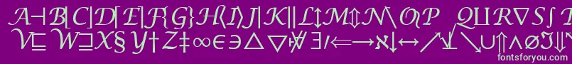 フォントInsightMathSymbolSsiSymbol – 紫の背景に緑のフォント