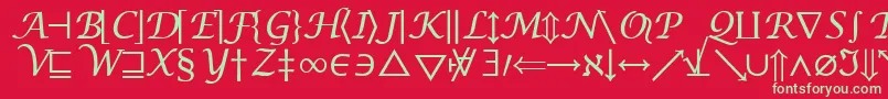 フォントInsightMathSymbolSsiSymbol – 赤い背景に緑の文字