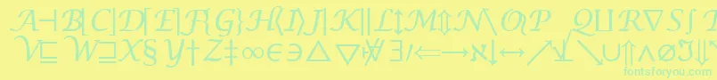 フォントInsightMathSymbolSsiSymbol – 黄色い背景に緑の文字