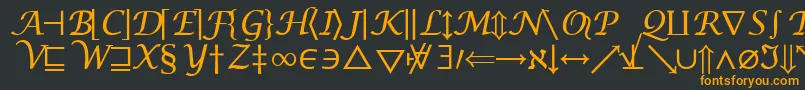 フォントInsightMathSymbolSsiSymbol – 黒い背景にオレンジの文字