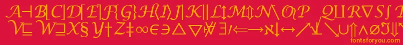 フォントInsightMathSymbolSsiSymbol – 赤い背景にオレンジの文字