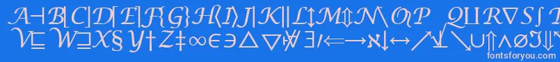 フォントInsightMathSymbolSsiSymbol – ピンクの文字、青い背景