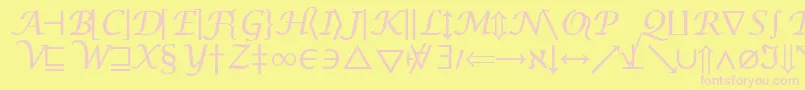 InsightMathSymbolSsiSymbol Font – Pink Fonts on Yellow Background