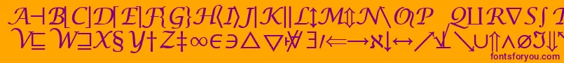 フォントInsightMathSymbolSsiSymbol – オレンジの背景に紫のフォント