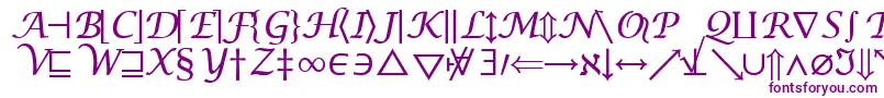 フォントInsightMathSymbolSsiSymbol – 白い背景に紫のフォント