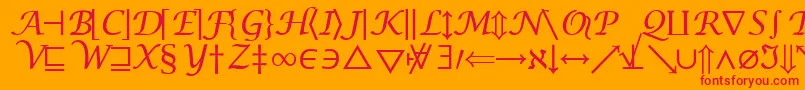 フォントInsightMathSymbolSsiSymbol – オレンジの背景に赤い文字