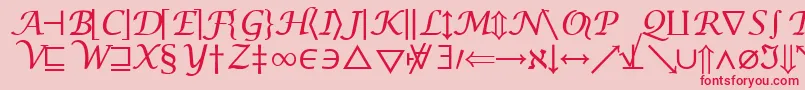 フォントInsightMathSymbolSsiSymbol – ピンクの背景に赤い文字