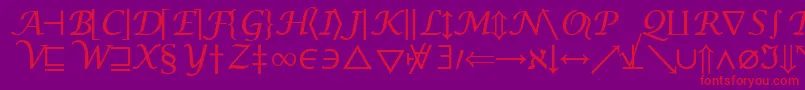 InsightMathSymbolSsiSymbol Font – Red Fonts on Purple Background