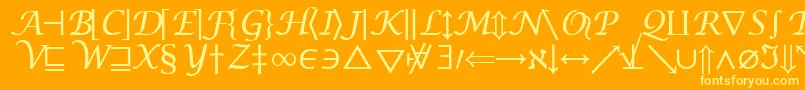 フォントInsightMathSymbolSsiSymbol – オレンジの背景に黄色の文字