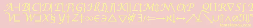 InsightMathSymbolSsiSymbol Font – Yellow Fonts on Pink Background