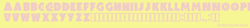 Jicamrg Font – Pink Fonts on Yellow Background