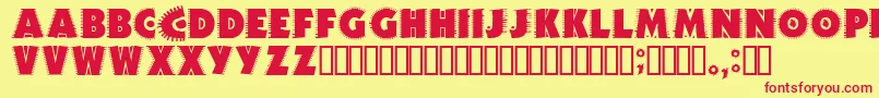 Jicamrg Font – Red Fonts on Yellow Background