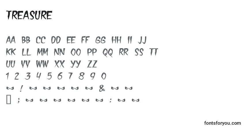 Шрифт Treasure – алфавит, цифры, специальные символы