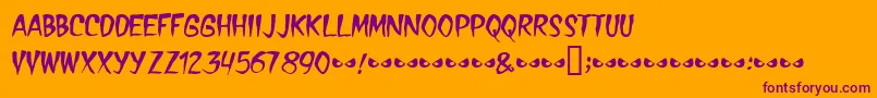 Treasure Font – Purple Fonts on Orange Background