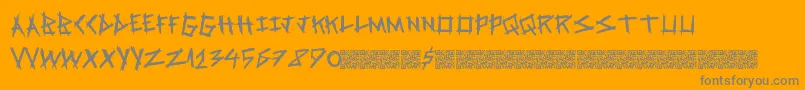 Springrage-Schriftart – Graue Schriften auf orangefarbenem Hintergrund