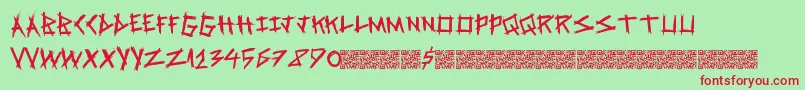 Springrage Font – Red Fonts on Green Background