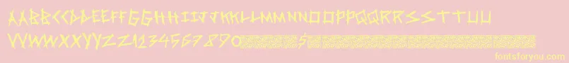 Springrage-Schriftart – Gelbe Schriften auf rosa Hintergrund