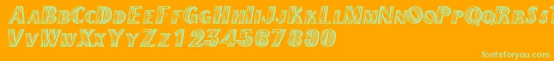 Texmexdisplayscapsssk Font – Green Fonts on Orange Background