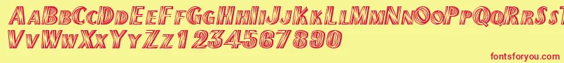 Texmexdisplayscapsssk Font – Red Fonts on Yellow Background