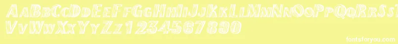 Texmexdisplayscapsssk Font – White Fonts on Yellow Background